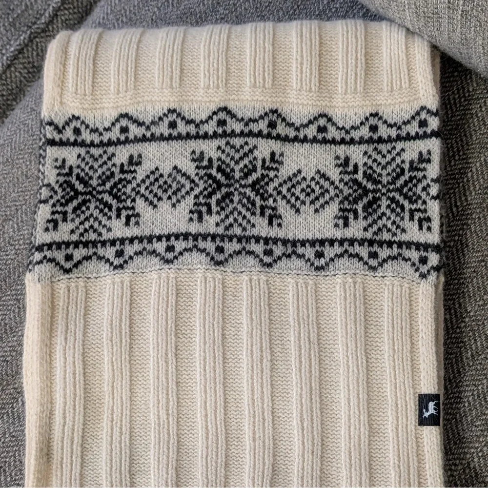 Eddie Bauer Unisex Knit Winter‎ Scarf Wool Angora Blend Fringe Long Cozy 43x9